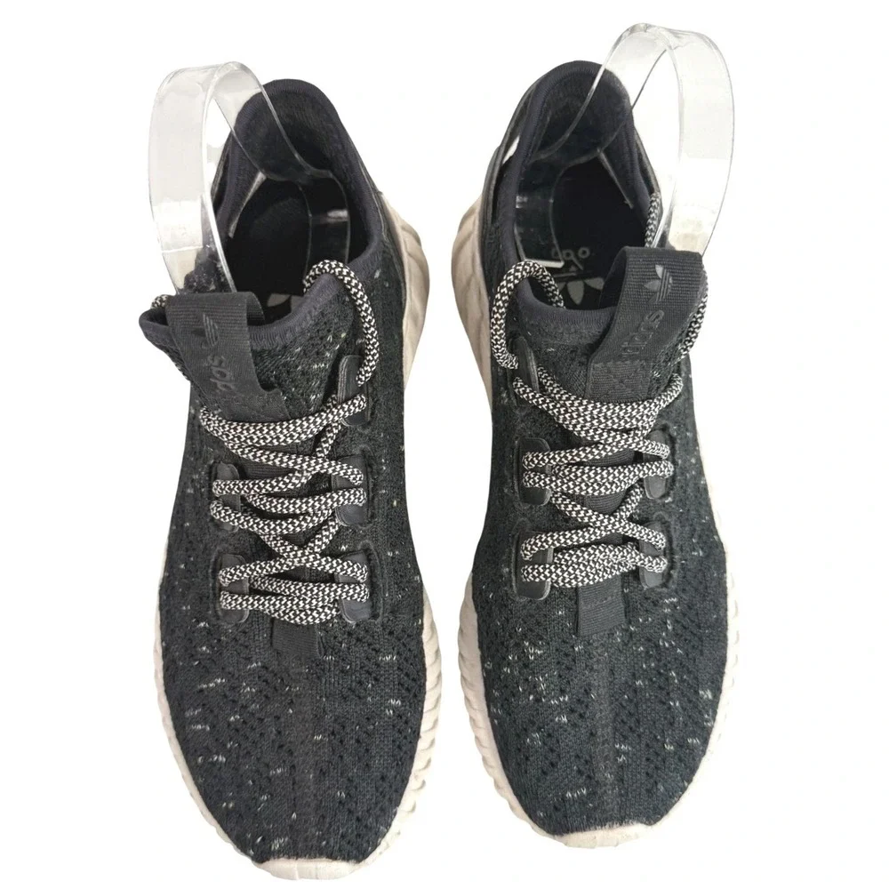 Adidas Tubular‎ Primeknit Black White Running Shoes Sneakers Mens 6.5 Womens 8